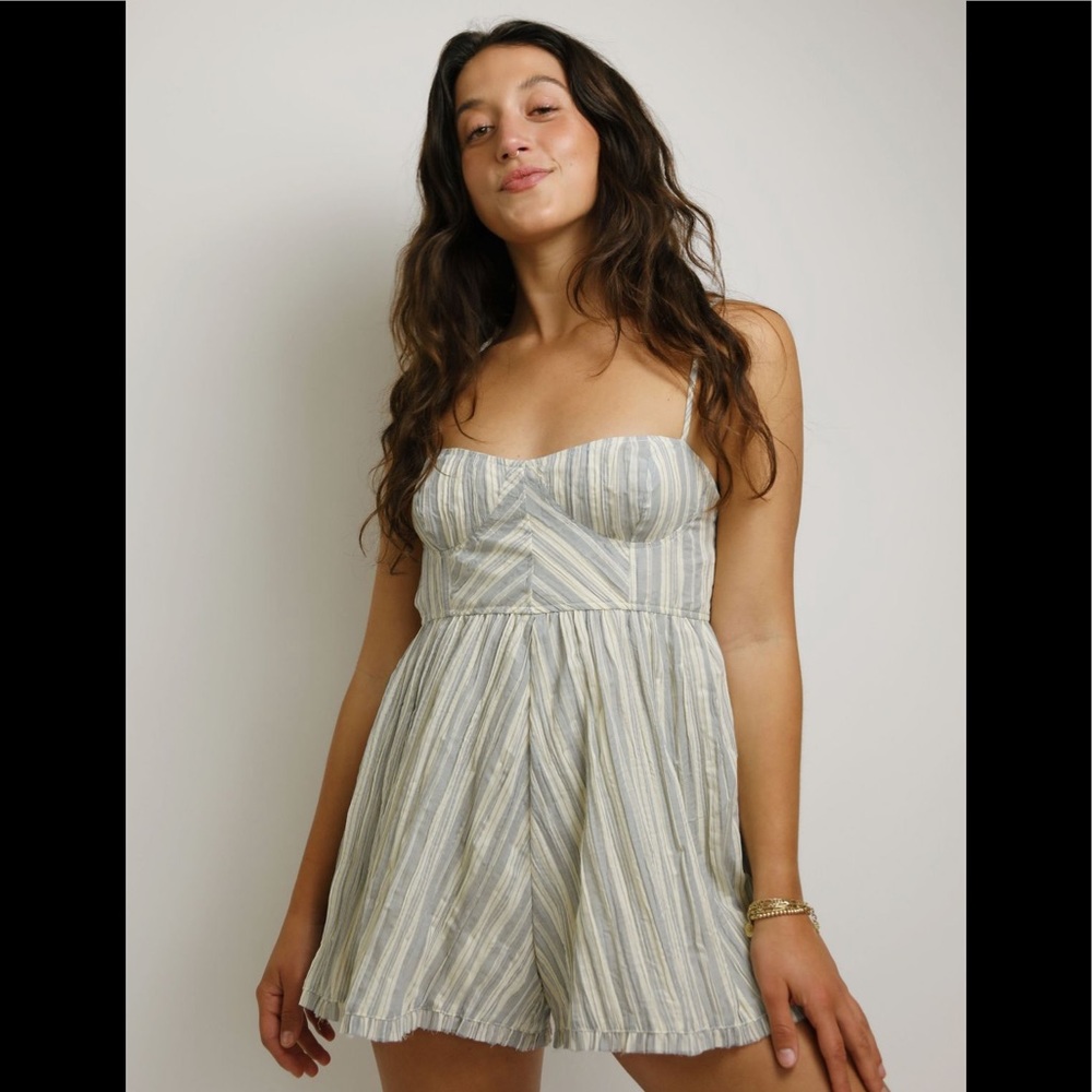 Lorelei Crinkle Cotton Romper • Grey Multi •